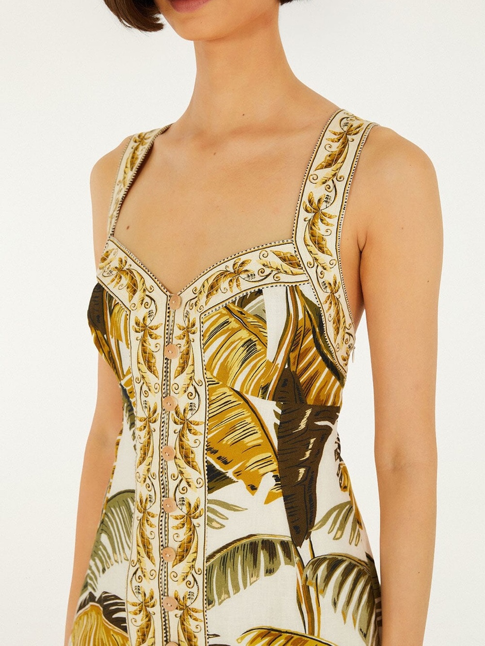 Linen Palm Leaf Dress - Picture 3 of 5